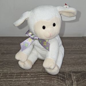 TY 2008 Beanie Baby Sheep Lamb Sheepishly Plush 6" Easter